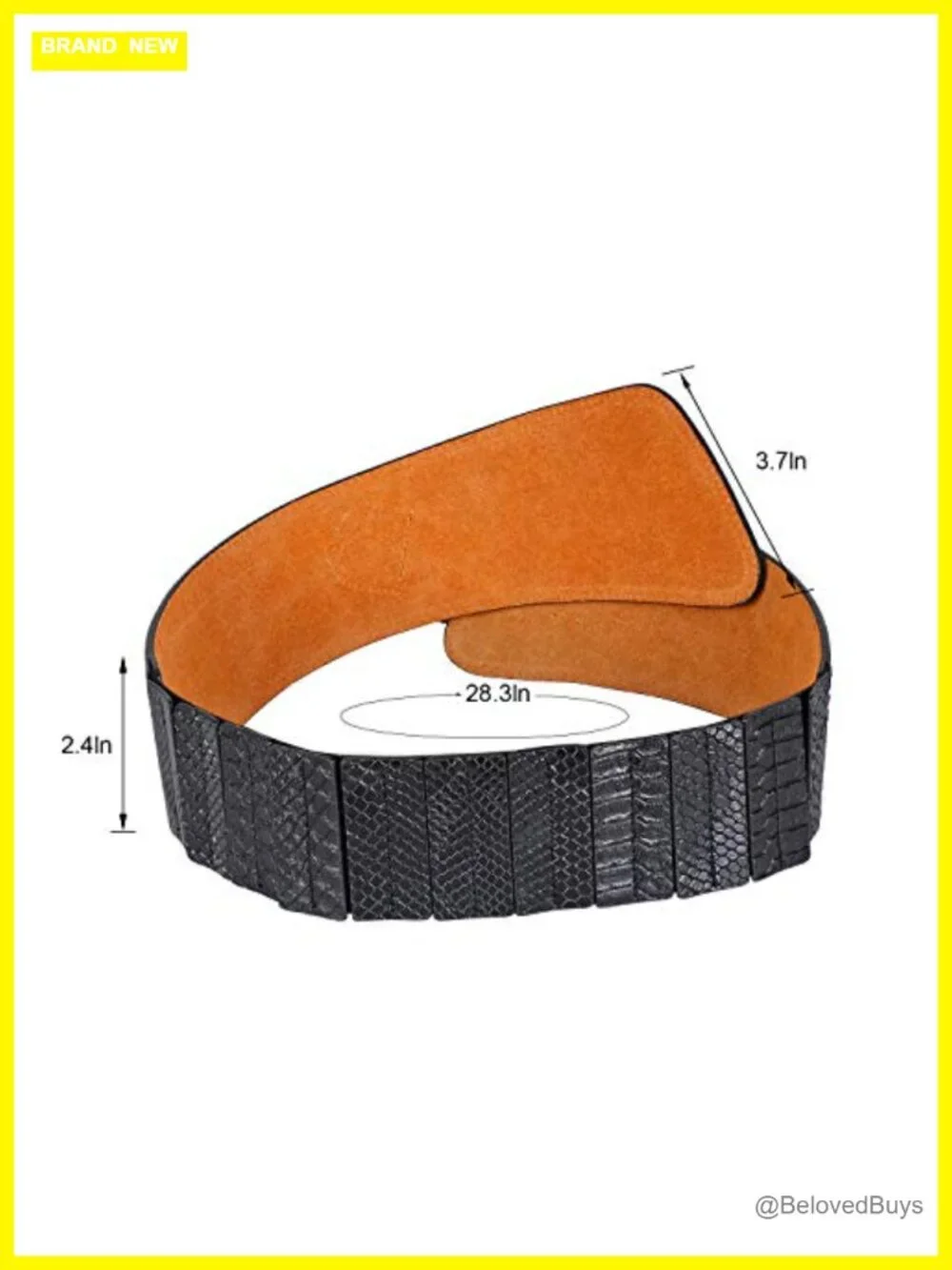 Women's Vintage Wide Elastic Stretch Waist Belt Gold Interlock Buckle